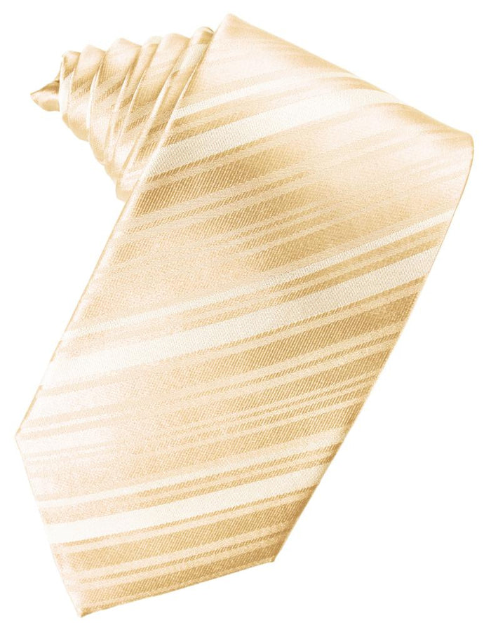 Peach Striped Silk Necktie Cardi