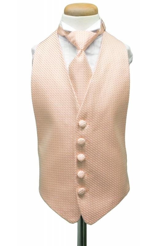 Peach Venetian Kids Tuxedo Vest Cardi