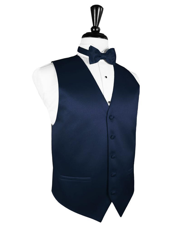 Peacock Luxury Satin Tuxedo Vest by Cardi