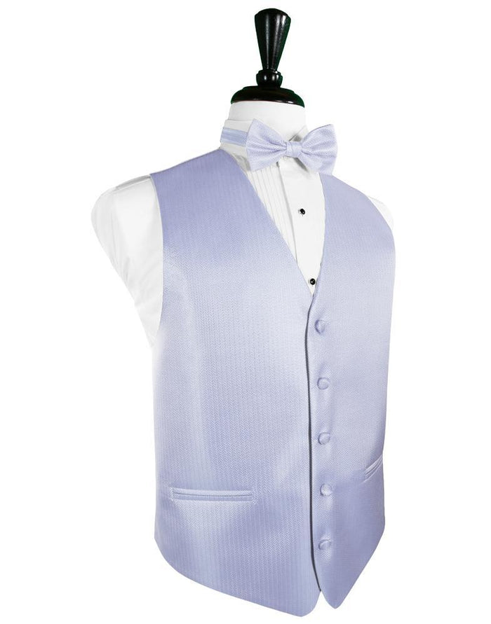 Periwinkle Herringbone Tuxedo Vest by Cardi