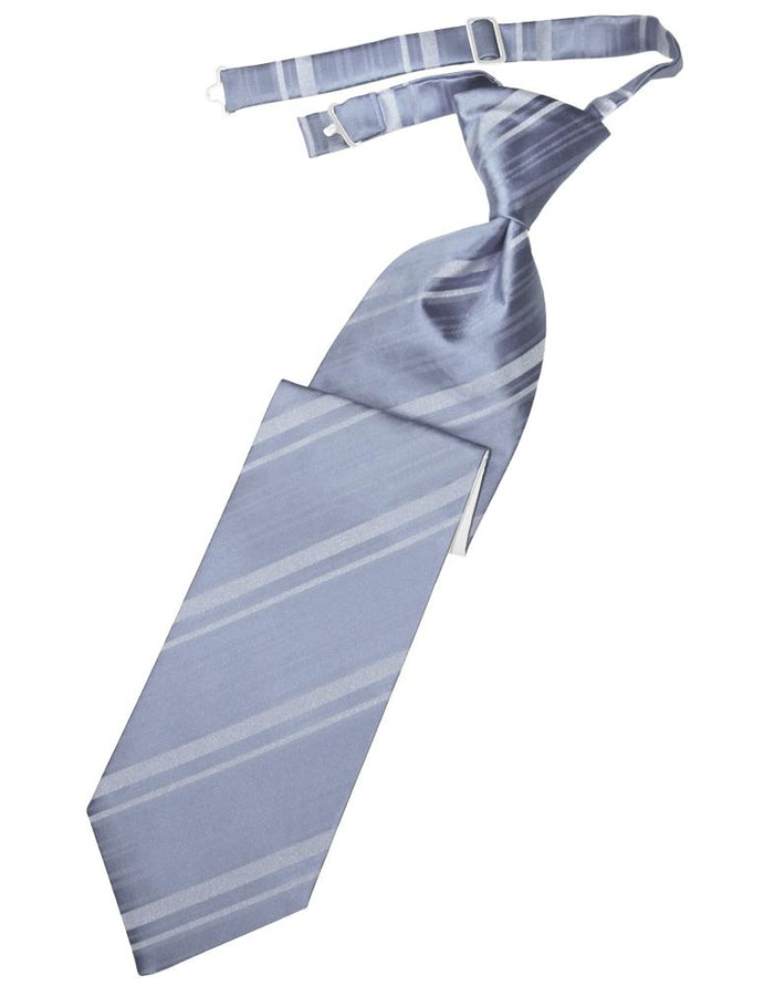 Periwinkle Striped Satin Kids Necktie Cardi