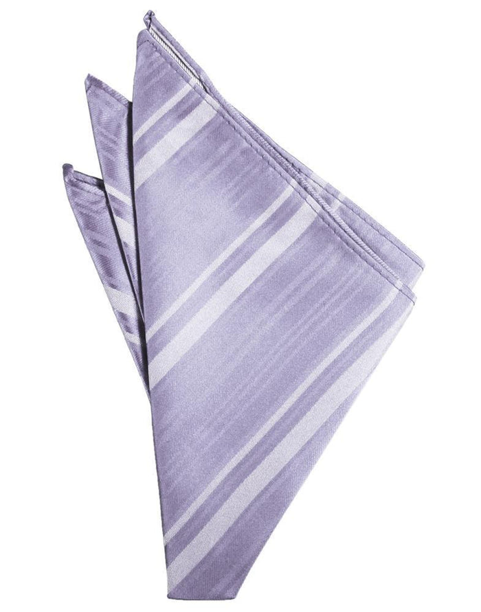 Periwinkle Striped Satin Pocket Square by Cardi