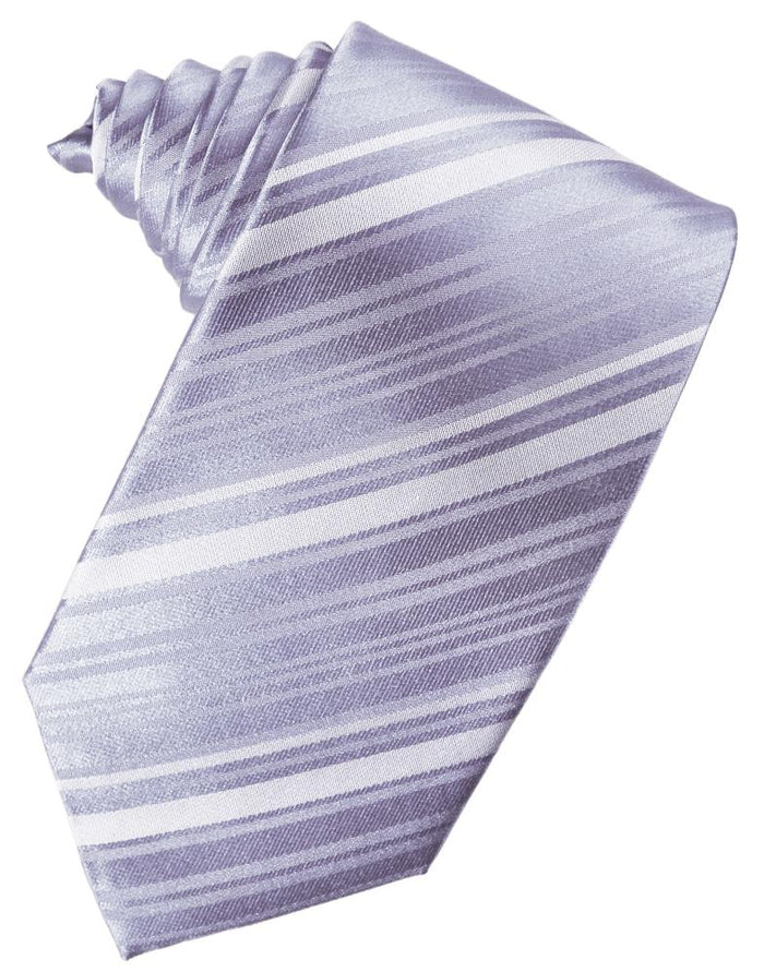 Periwinkle Striped Silk Necktie by Cardi