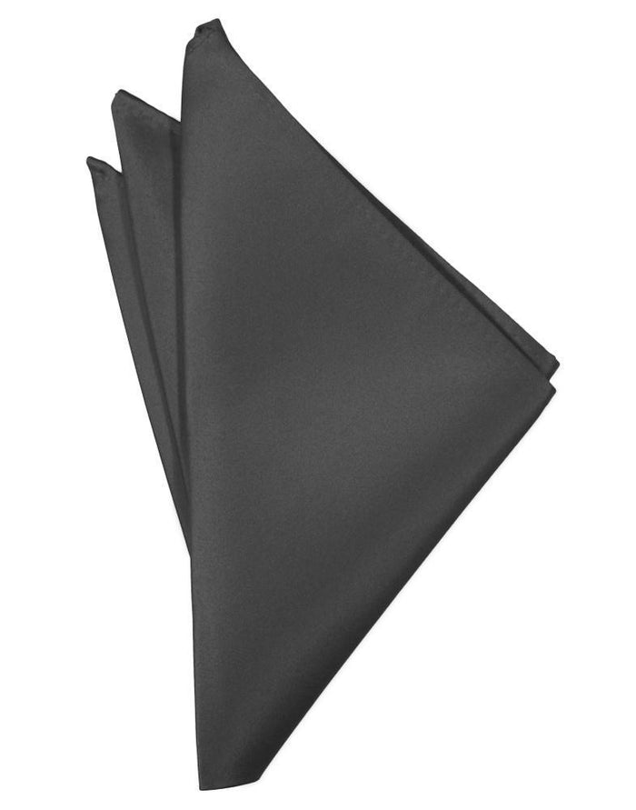 Pewter Luxury Satin Pocket Square by Cardi