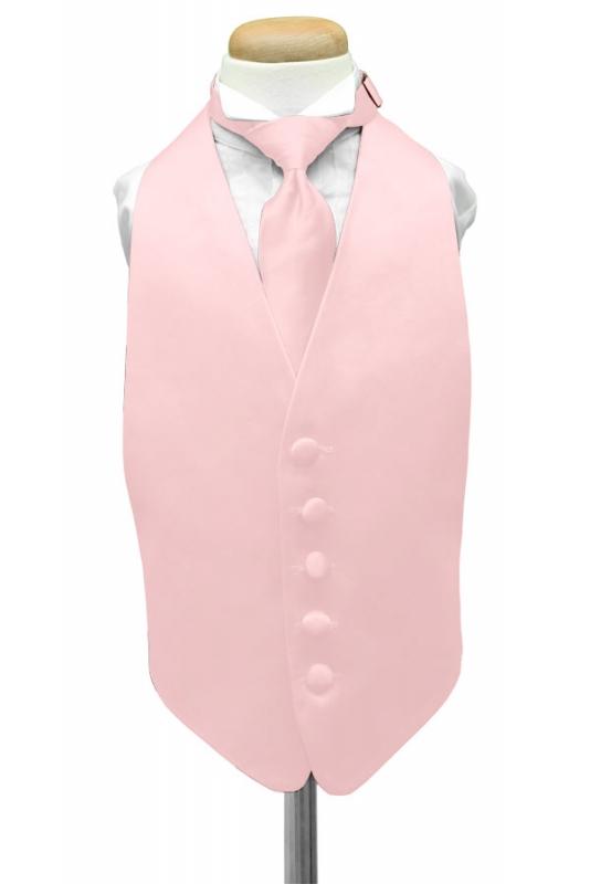 Pink Luxury Satin Kids Tuxedo Vest Cardi