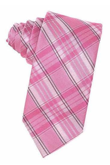 Pink Madison Plaid Necktie by Cardi