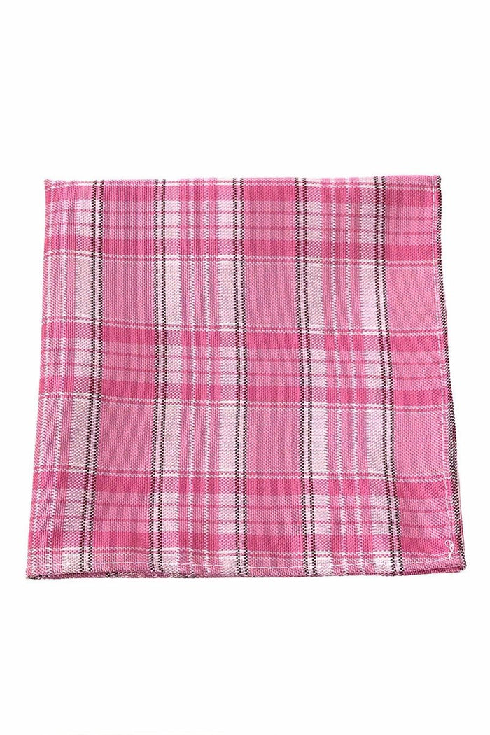 Pink Madison Plaid Pocket Square Cardi