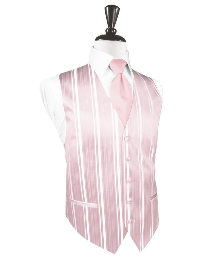 Pink Striped Satin Tuxedo Vest by Cardi
