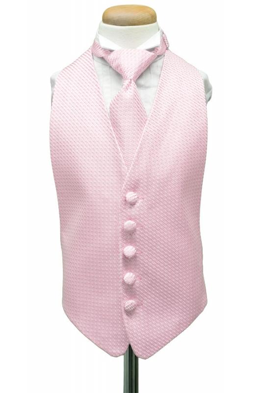 Pink Venetian Kids Tuxedo Vest Cardi
