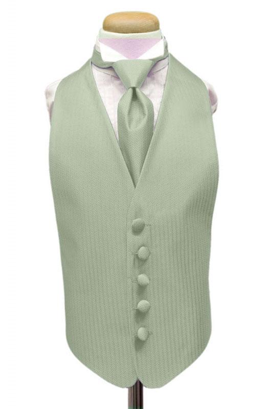 Pistachio Herringbone Kids Tuxedo Vest by Cardi
