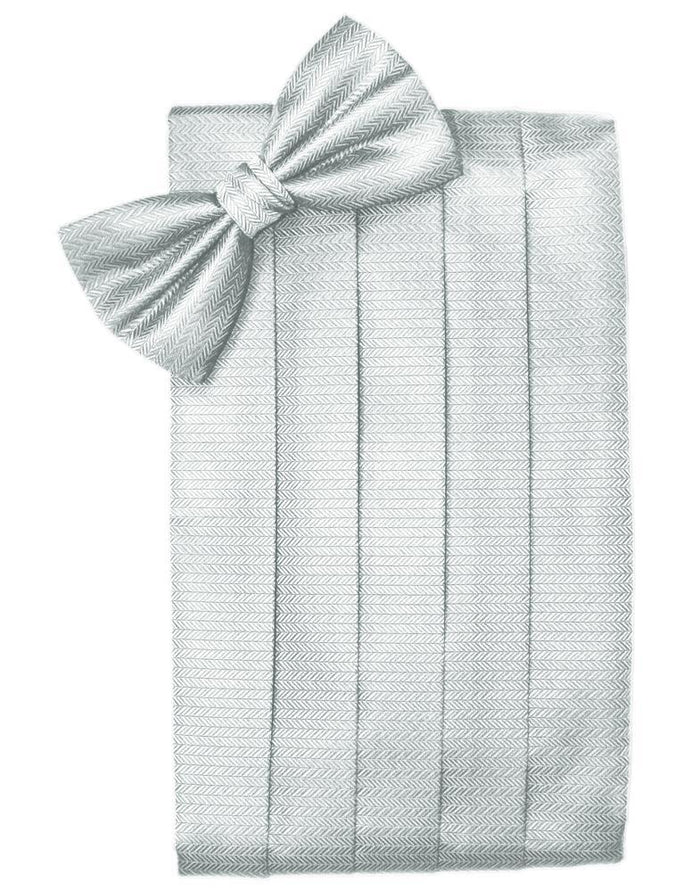 Platinum Herringbone Cummerbund by Cardi