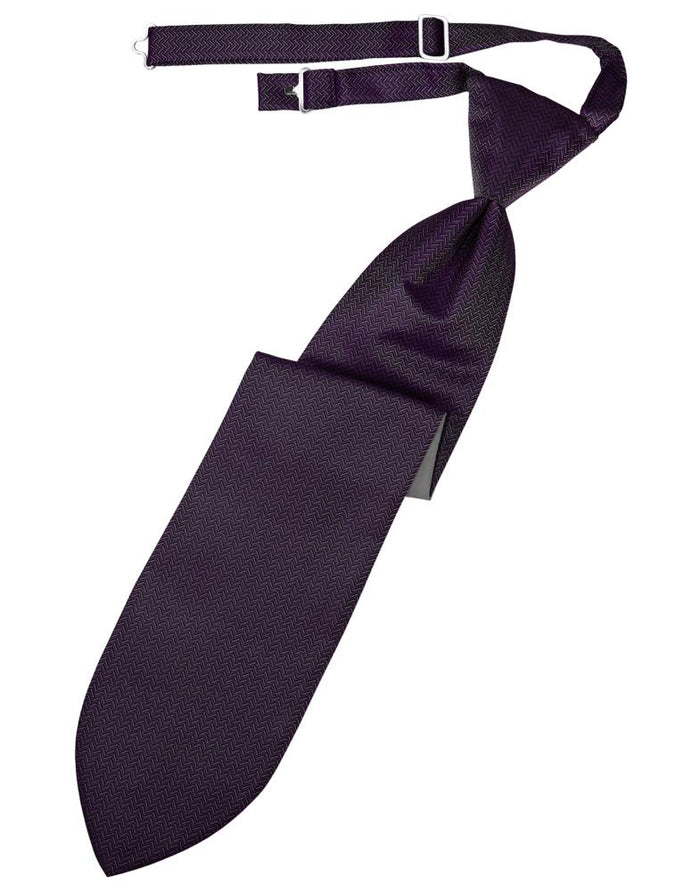 Plum Herringbone Kids Necktie by Cardi