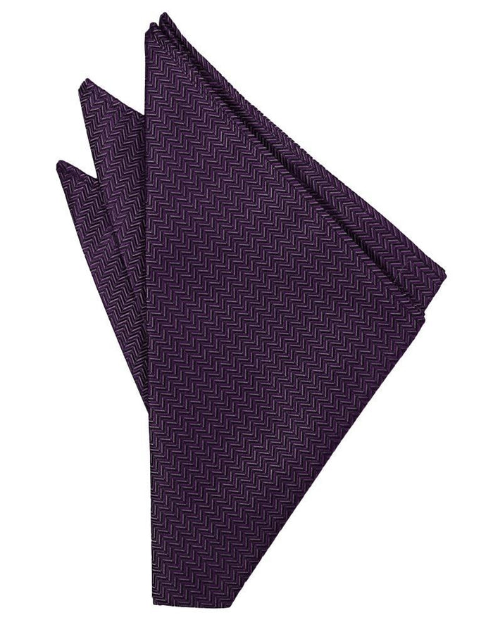 Plum Herringbone Pocket Square Cardi