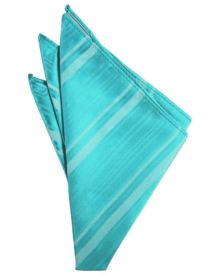 Pool Striped Satin Pocket Square by Cardi