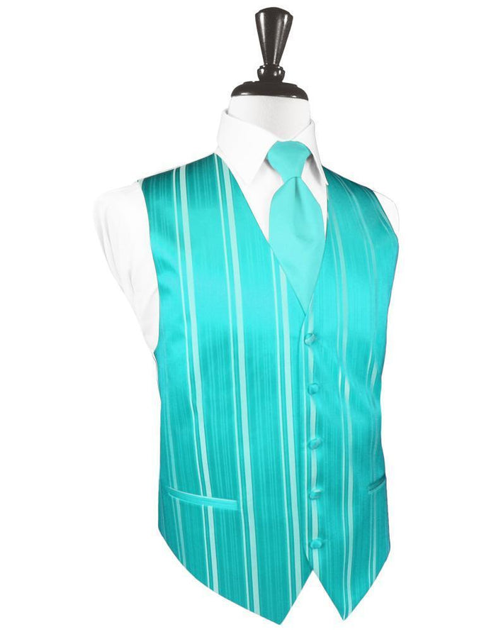Pool Striped Satin Tuxedo Vest by Cardi