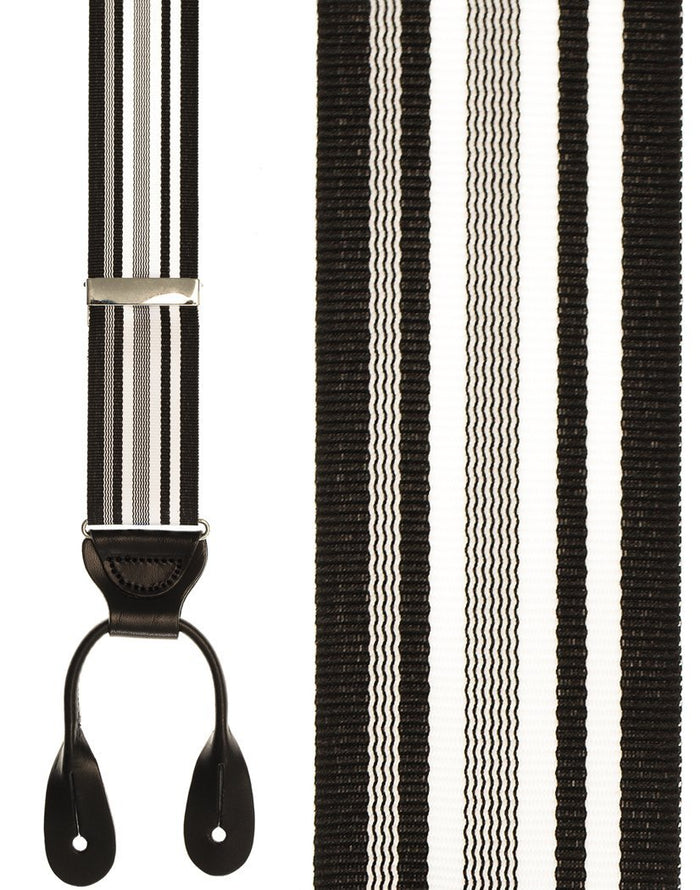 Portland Black Striped Suspenders by Cardi