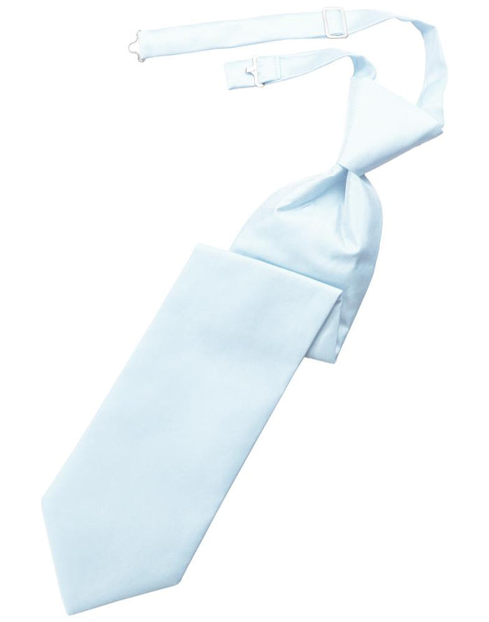 Powder Blue Solid Twill Kids Necktie Cardi