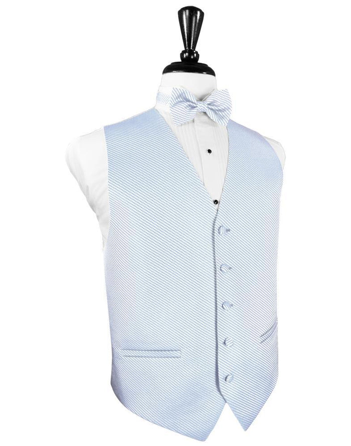 Powder Blue Venetian Tuxedo Vest Cardi