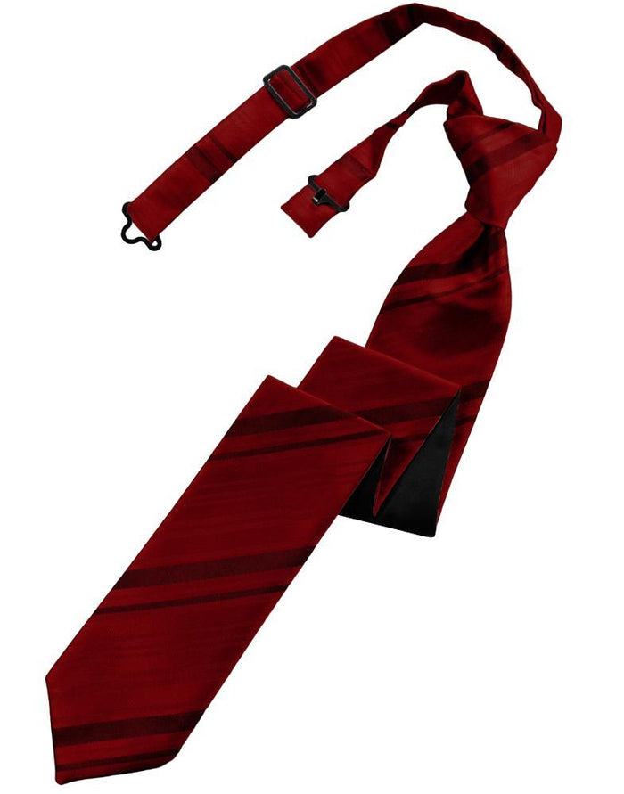 Cardi Pre-Tied Apple Striped Satin Skinny Necktie
