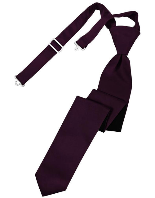 Cardi Pre-Tied Berry Luxury Satin Skinny Necktie