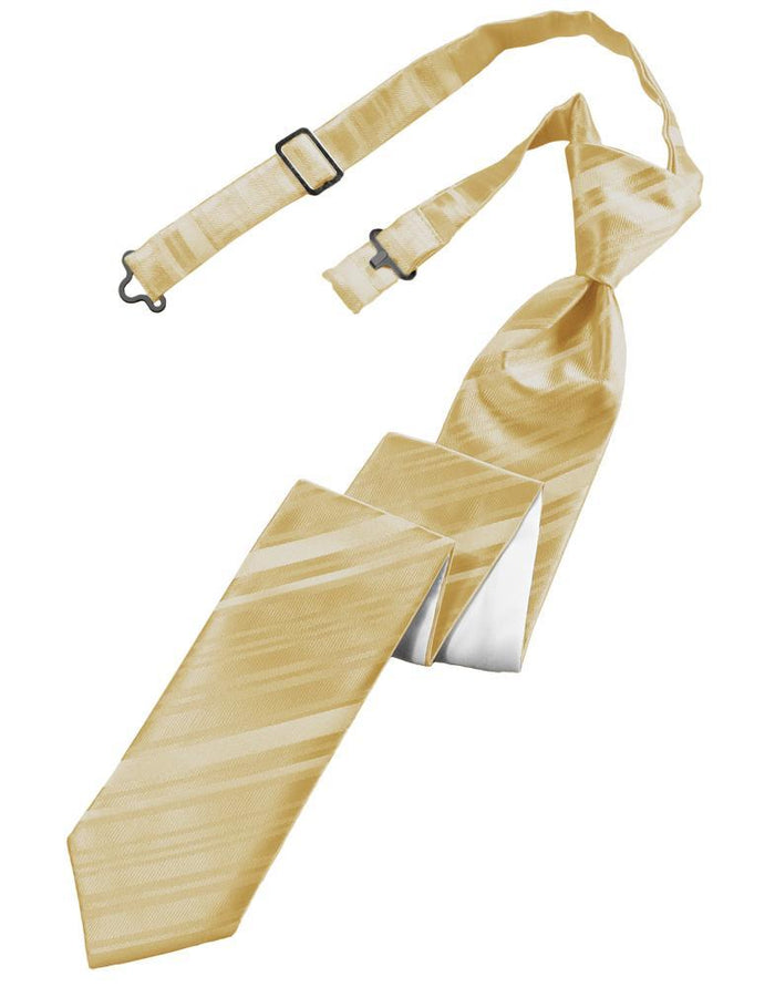 Cardi Pre-Tied Harvest Maize Striped Satin Skinny Necktie