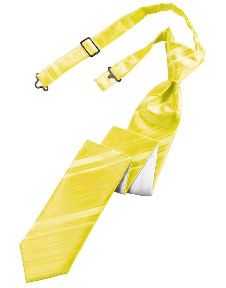 Cardi Pre-Tied Lemon Striped Satin Skinny Necktie