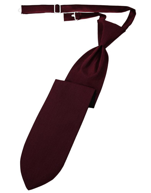 Cardi Pre-Tied Merlot Herringbone Necktie