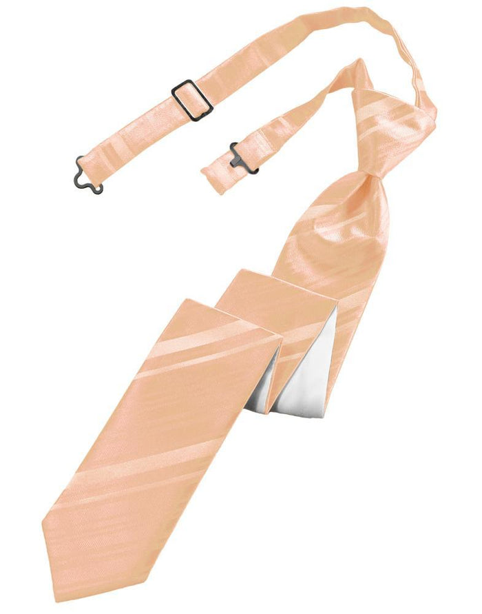 Cardi Pre-Tied Peach Striped Satin Skinny Necktie