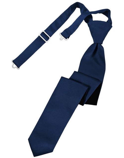 Cardi Pre-Tied Peacock Luxury Satin Skinny Necktie