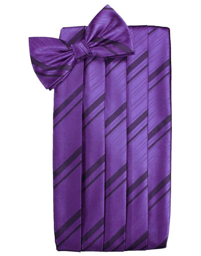 Purple Kids Striped Satin Cummerbund Cardi