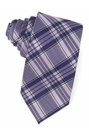 Purple Madison Plaid Necktie by Cardi