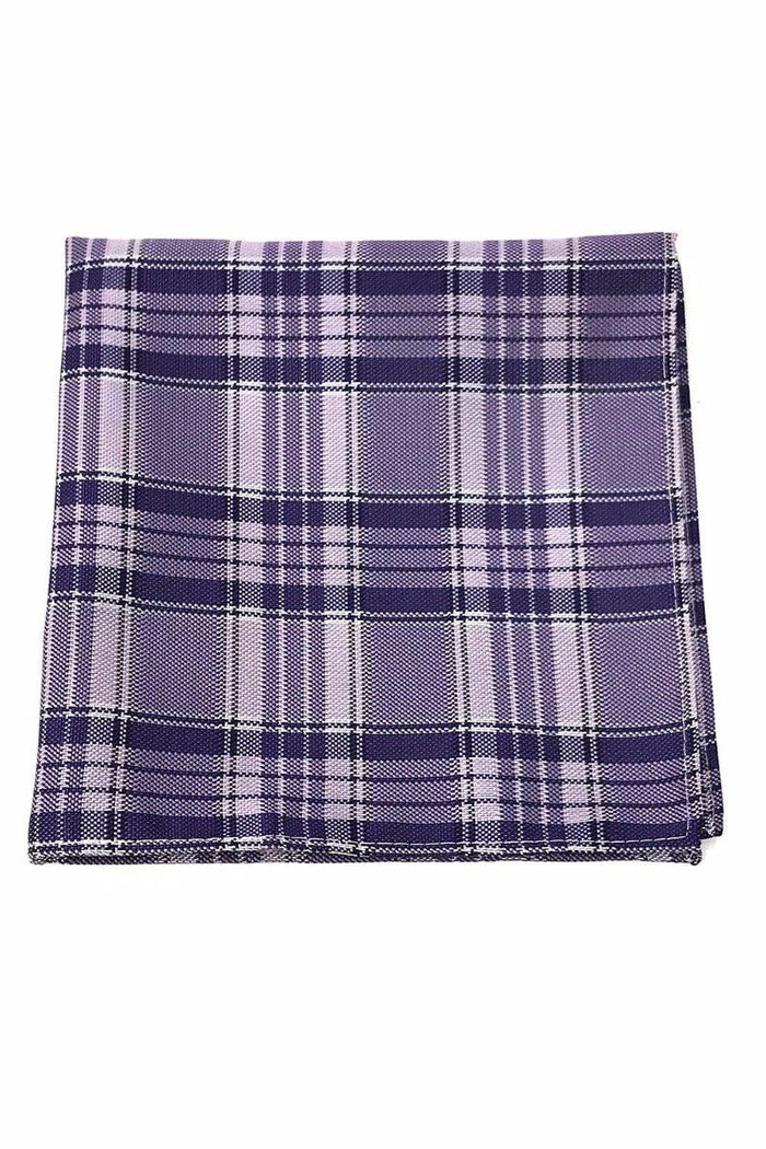 Purple Madison Plaid Pocket Square Cardi