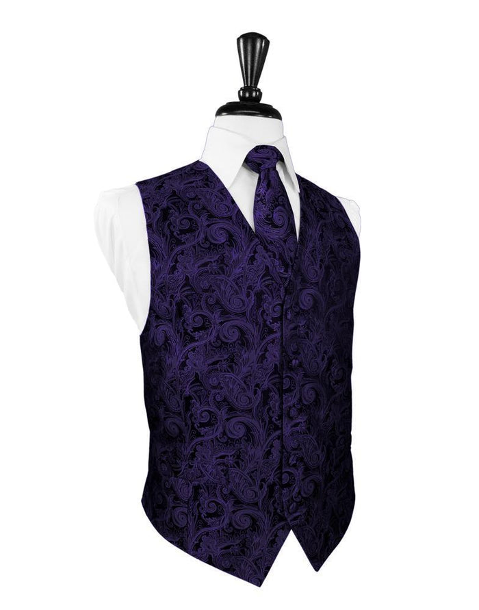 Purple Tapestry Tuxedo Vest by Cardi