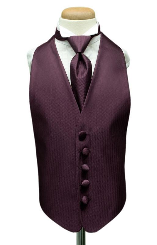 Raisin Herringbone Kids Tuxedo Vest by Cardi
