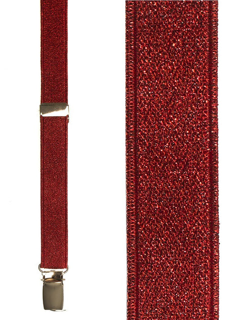 Red Broadway Glitter Suspenders Cardi