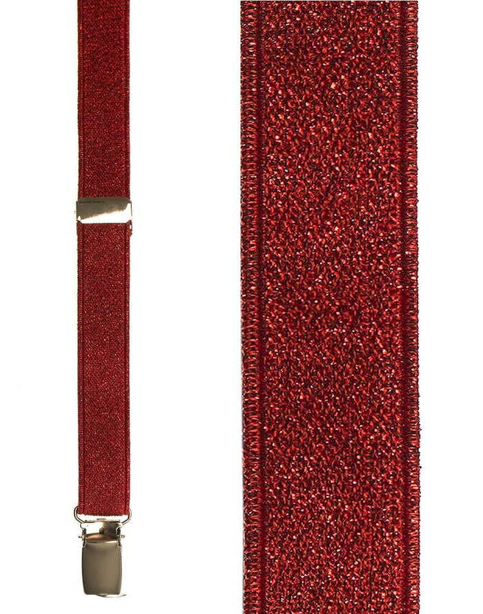 Red Broadway Glitter Suspenders Cardi