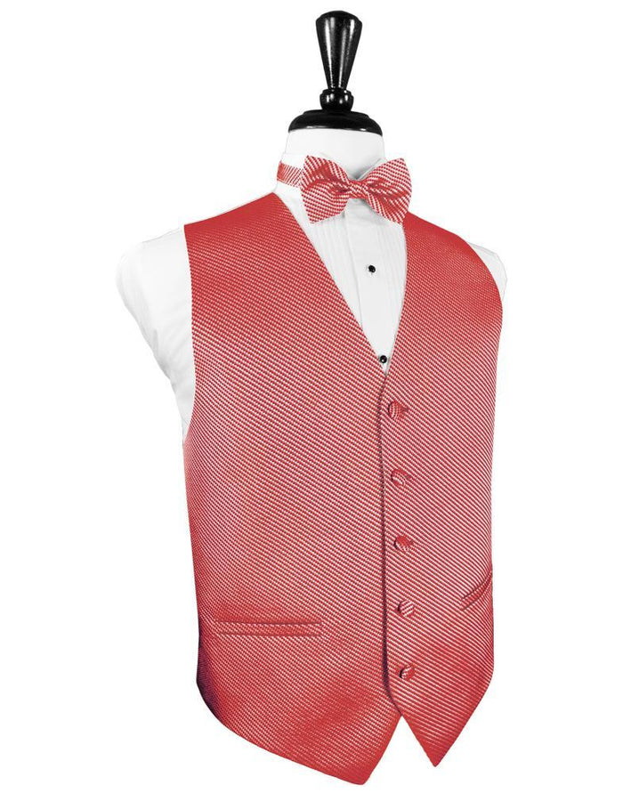 Red Venetian Tuxedo Vest Cardi