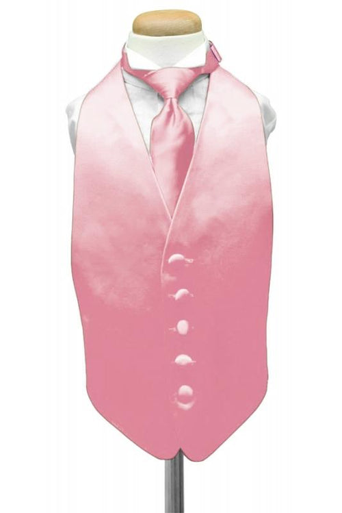 Rose Petal Luxury Satin Kids Tuxedo Vest Cardi