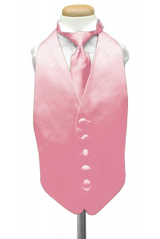 Rose Petal Luxury Satin Kids Tuxedo Vest Cardi