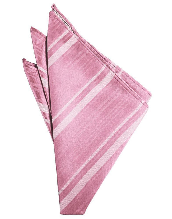 Rose Petal Striped Satin Pocket Square by Cardi