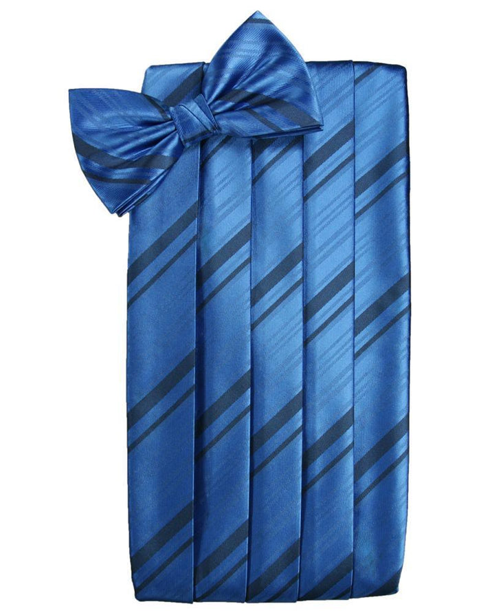 Royal Blue Kids Striped Satin Cummerbund by Cardi
