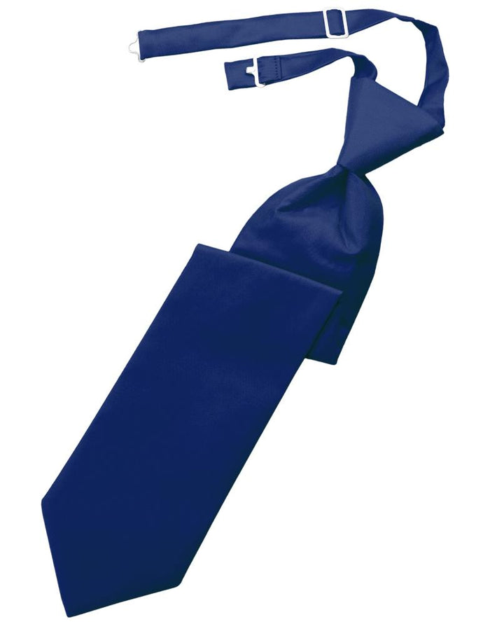 Royal Blue Solid Twill Kids Necktie Cardi