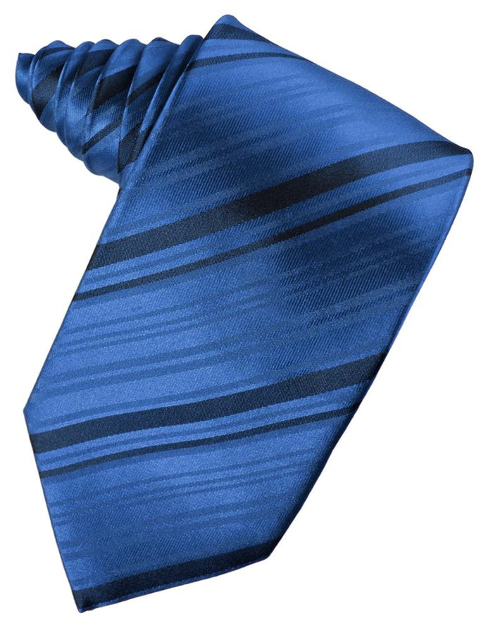 Royal Blue Striped Silk Necktie by Cardi