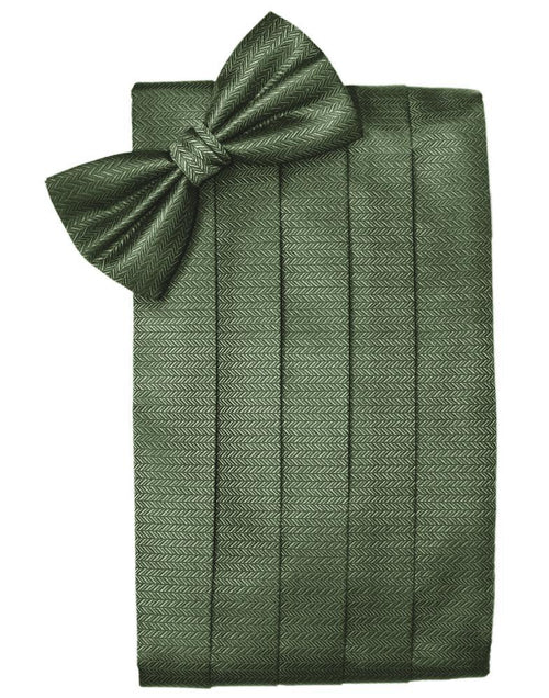 Sage Herringbone Cummerbund by Cardi