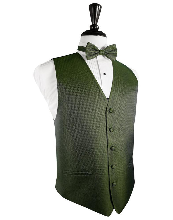 Sage Herringbone Tuxedo Vest by Cardi
