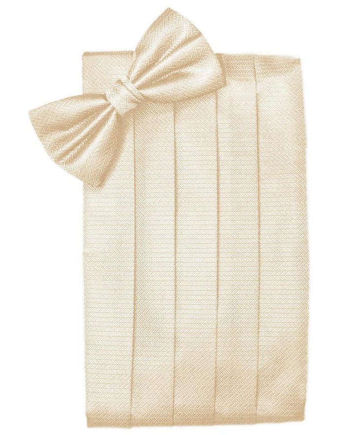 Sand Herringbone Cummerbund by Cardi