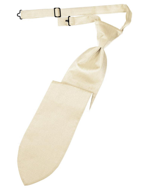 Sand Herringbone Kids Necktie Cardi