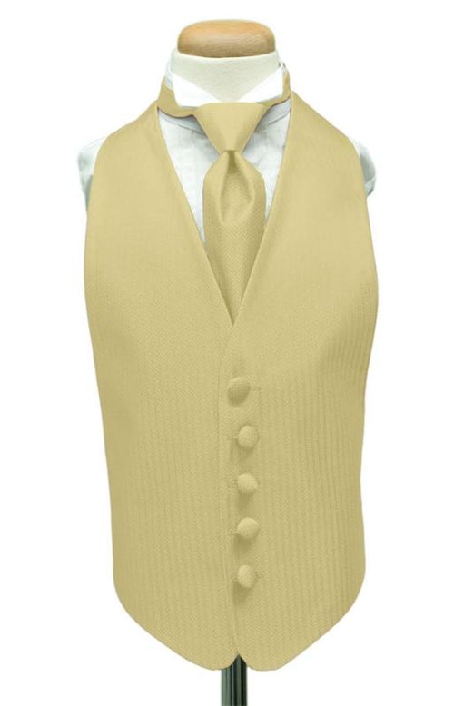 Sand Herringbone Kids Tuxedo Vest Cardi