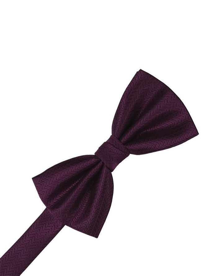 Sangria Herringbone Bow Tie Cardi