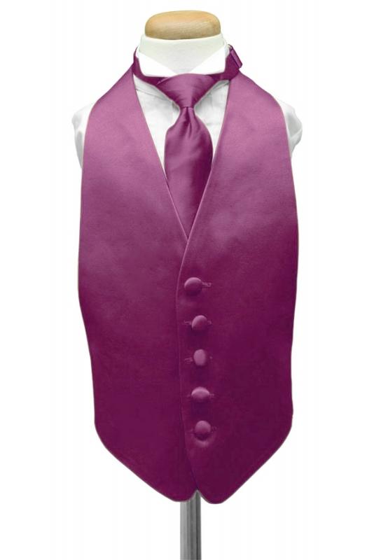 Sangria Luxury Satin Kids Tuxedo Vest Cardi